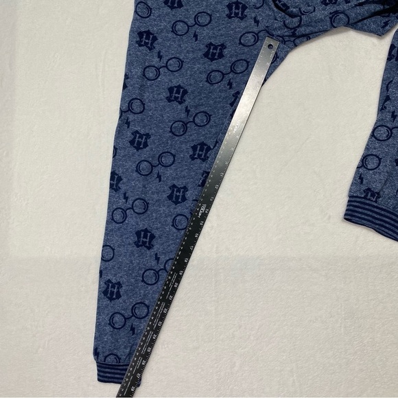 Harry Potter Pajama Set Sz Medium Top Bottoms Blue Always Sleepwear Comfy Cozy - Picture 9 of 11